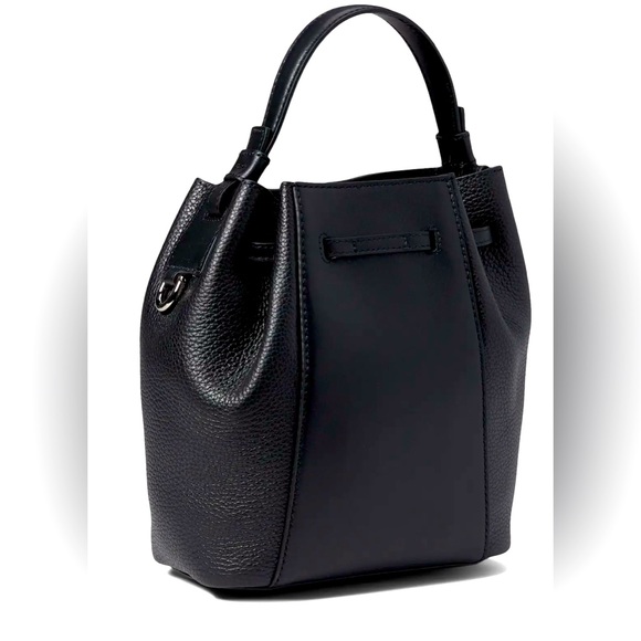Furla BNWT Authentic Miastella Nero Mini Studded Bucket Bag Drawstring Closure - Picture 4 of 11